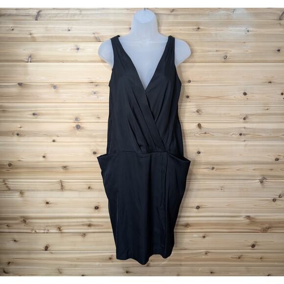 Diane Von Furstenberg Dress Womens 10 Black Mosie Mini Wrap Silk Dress NWT - Picture 1 of 15